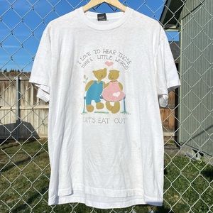 Vintage Graphic Tee Lets Eat Out